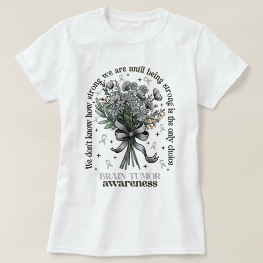 花束脳腫瘍の強い認識度 Tシャツ (デザイン正面)