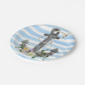 花束航海の付きいかり ペーパープレート (アングル)