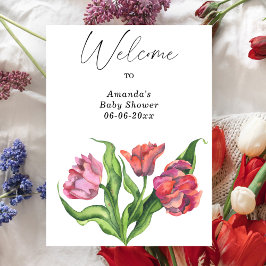 花束花ウェルカムベビーシャワーパーティー ポスター