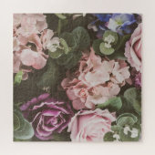 花束花、ヴィンテージフィルター、美しい背景 ジグソーパズル (横)