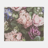 花束花、ヴィンテージフィルター、美しい背景 フリースブランケット (正面(横))
