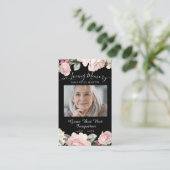 花束葬儀記念祈りの言葉フォトカード 名刺 (スタンド正面)