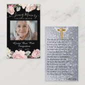 花束葬儀記念祈りの言葉フォトカード 名刺 (正面/裏面)