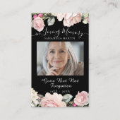 花束葬儀記念祈りの言葉フォトカード 名刺 (正面)