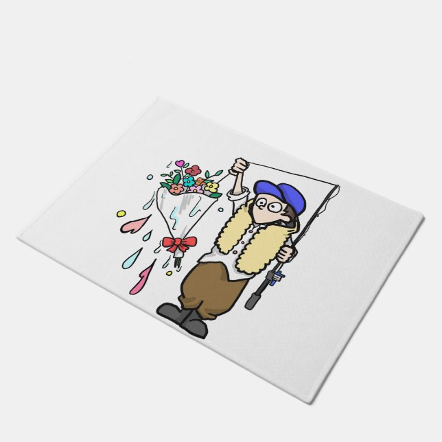 花束釣れた ドアマット (アングル)