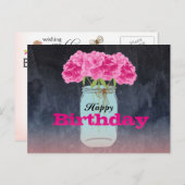 花束魅力的はがき誕生日の挨拶 ポストカード (正面/裏面)