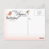 花束魅力的はがき誕生日の挨拶 ポストカード (裏面)