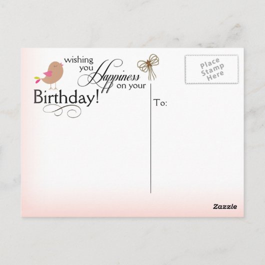 花束魅力的はがき誕生日の挨拶 ポストカード (裏面)