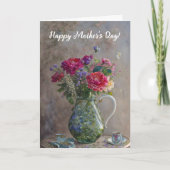 花束 アート フラワーベース 母の日 カード (正面)