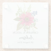 花束 ウェディング オーダーメイド ネーム ガラスコースター (裏面)