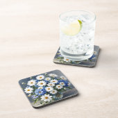 花束 エレガントなデイジー 水彩画 コースター (右側)