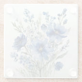 花束 エレガントな水彩画 ガラスコースター (裏面)