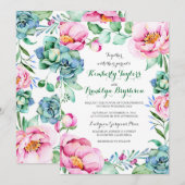 花束 エレガント モダン ウェディング 招待状 (正面/裏面)