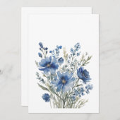 花束 エレガント 水彩 サンキューカード (正面/裏面)