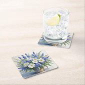 花束 エレガント 水彩 スクエアペーパーコースター (インサイチュ)