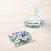 花束 エレガント 水彩 スクエアペーパーコースター (インサイチュ)