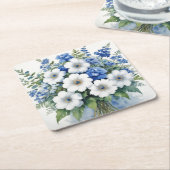花束 エレガント 水彩 スクエアペーパーコースター (アングル)