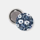 花束 エレガント 水彩 ブルー マグネット (正面/裏面)