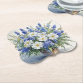 花束 エレガント 水彩 ペーパーコースター (アングル)