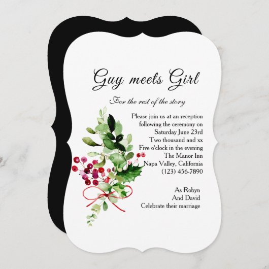 花束 カジュアルな歓迎パーティーの招待状 招待状 (正面/裏面)