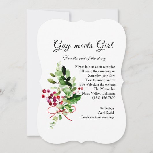 花束 カジュアルな歓迎パーティーの招待状 招待状 (正面)