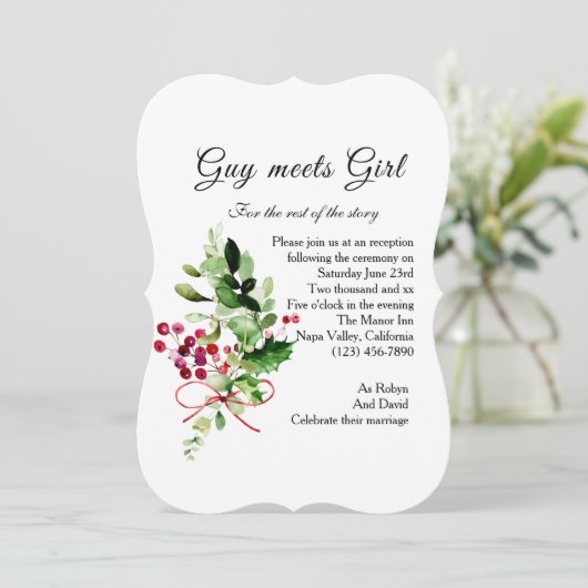 花束 カジュアルな歓迎パーティーの招待状 招待状 (スタンド正面)