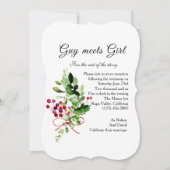 花束 カジュアルな歓迎会 招待状 (正面)