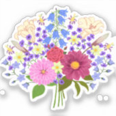 花束 カスタムカット ステッカー シール (正面)