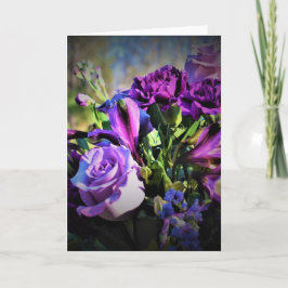 花束、カード カード