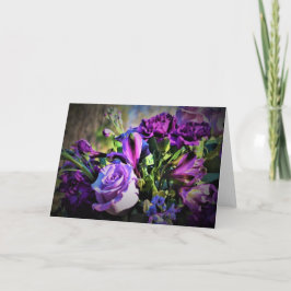 花束、カード カード