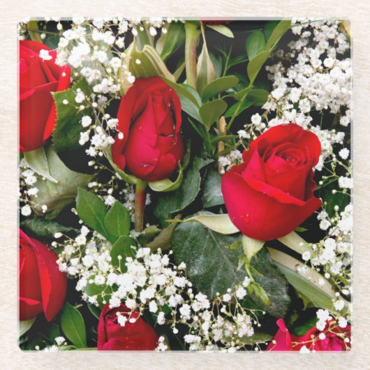 花束 ガラスコースター (正面)