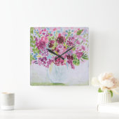 花束 スクエア壁時計 (ホーム)