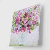 花束 スクエア壁時計 (傾斜)