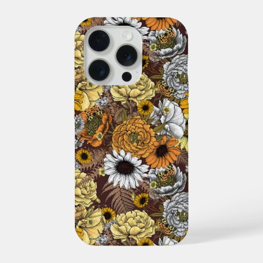 花束 - バラ、芍薬、デイジーとfe iPhoneケース (裏面)