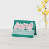 花束 ピンクのバラの蕾 母の日 カード (黄色い花)