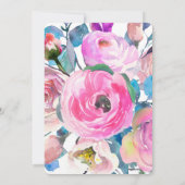 花束 ブライダルシャワー 招待状 (裏面)