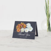 花束 ボタニカル フラワー ウェディング サンクス サンキューカード (正面)