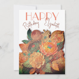 花束 – 木材 – 誕生日カード シーズンカード