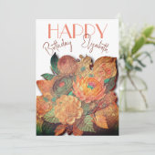 花束 – 木材 – 誕生日カード シーズンカード (スタンド正面)