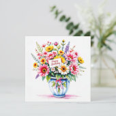 花束。水彩画。誕生日 シーズンカード (スタンド正面)