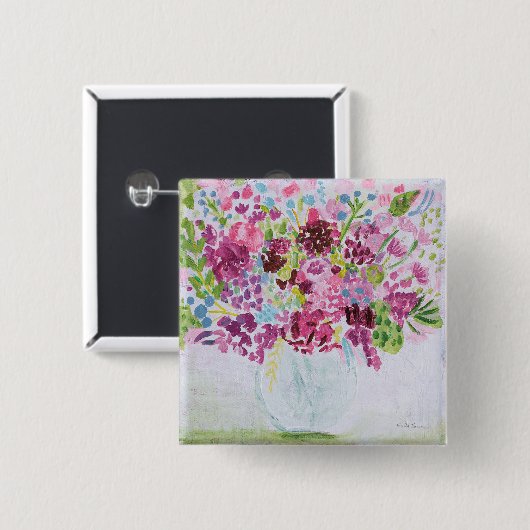 花束 缶バッジ (正面&裏面)