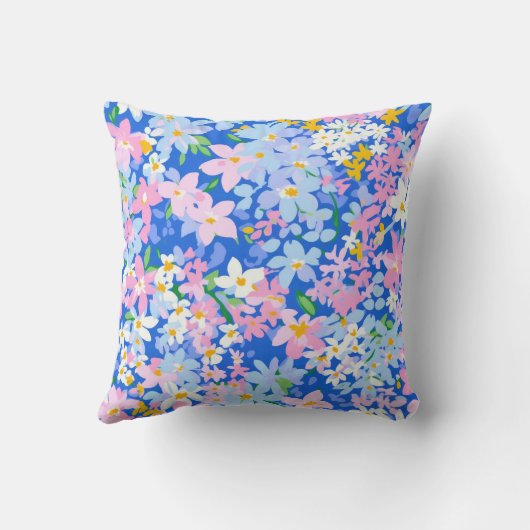 花枕、フローラ枕、ピンクブルー枕 クッション (裏面)