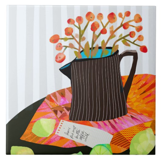 花枝セラミックキッチンタイル タイル (正面)