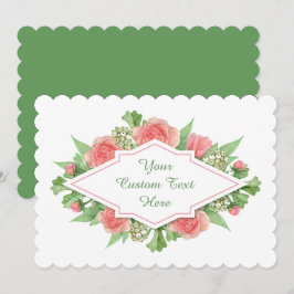 花枠のテキストのカスタム招待状 招待状