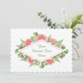 花枠のテキストのカスタム招待状 招待状 (スタンド正面)