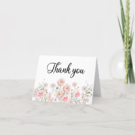 花枠の水彩画 サンキューカード
