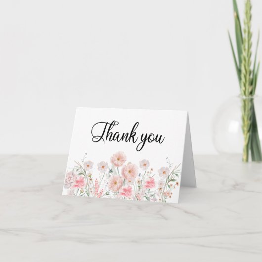 花枠の水彩画 サンキューカード (正面)