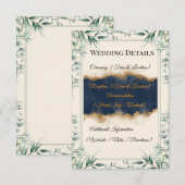 花枠ウェディング詳細カード | エレガントなホワイト エンクロージャーカード (正面/裏面)