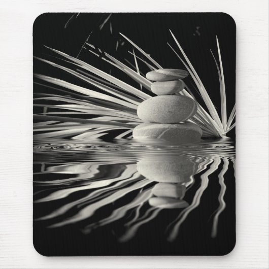 花柄および小石 マウスパッド (正面)