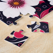 花柄かわいい白い花 ジグソーパズル (側面)